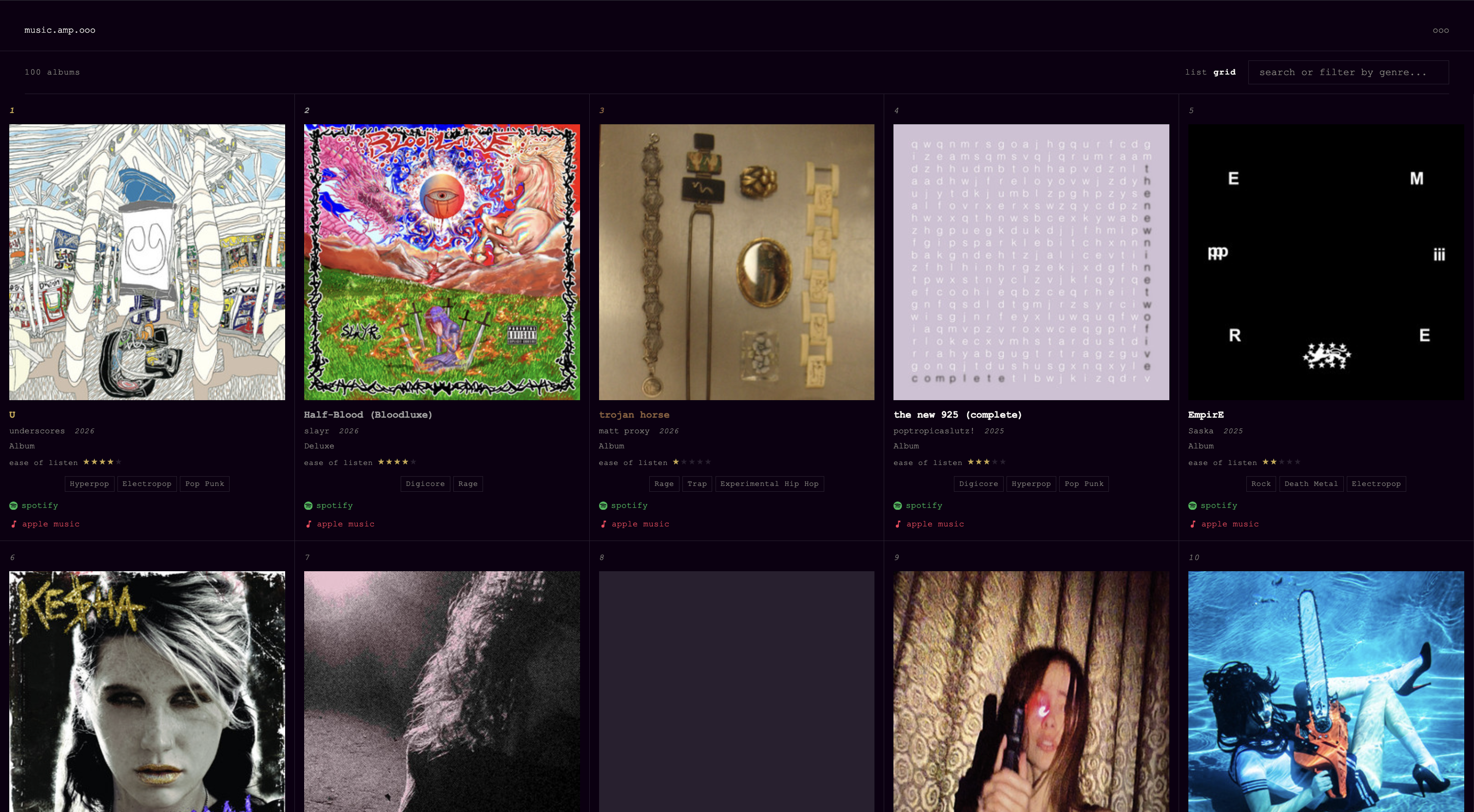 music.amp.ooo grid view